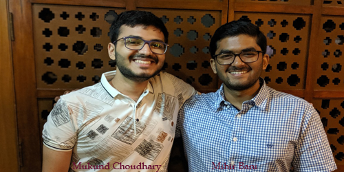 Mihir Bani and Mukund Choudhary selected for Natio...