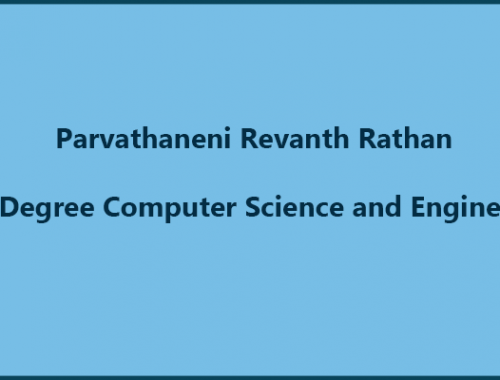 Parvathaneni Revanth Rathan – Dual Degree CS...