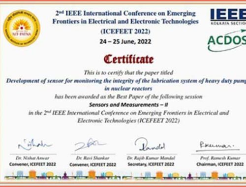 Best paper award to Sri Vidhatri at ICEFEET-2022