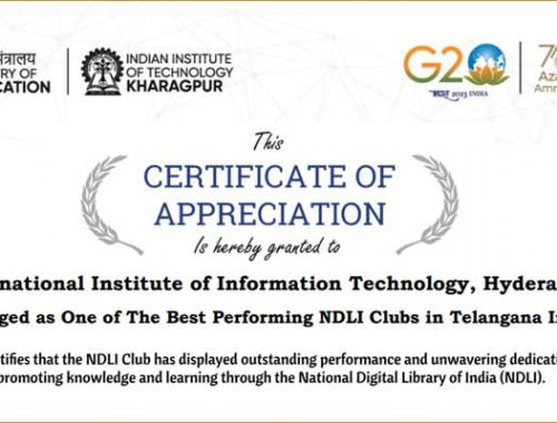 IIITH one of the best NDLI Clubs in Telangana