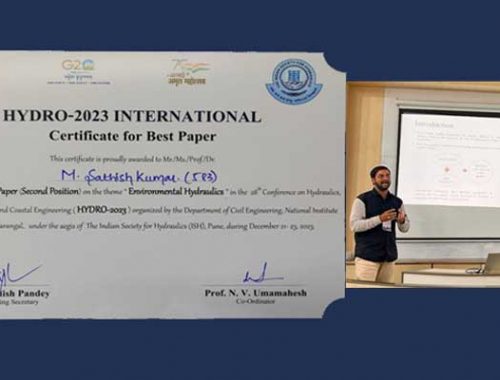 Best paper award at HYDRO-2023