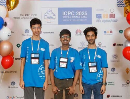 IIIT Hyderabad’s triumphant coding team celebrat...