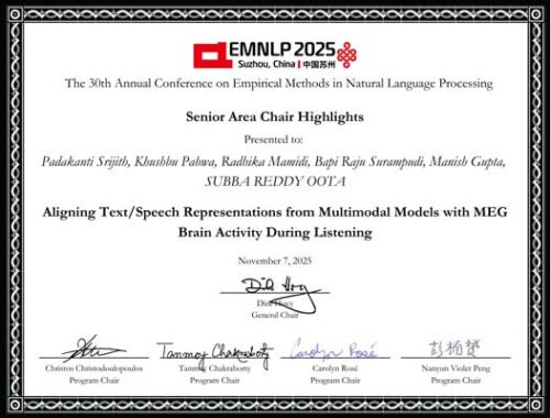 Recognition at EMNLP conference
